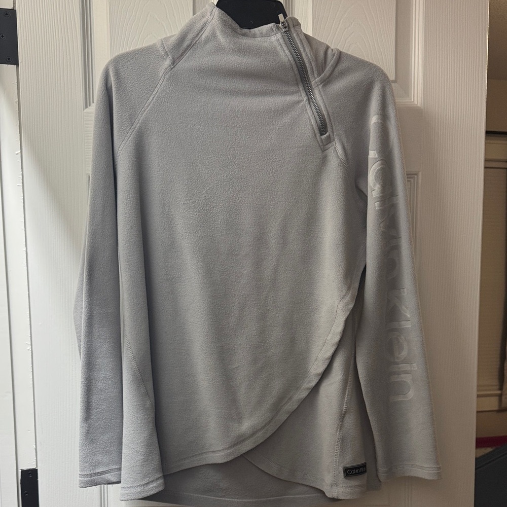 Calvin Klein Light Purple/Gray Sweater with Zipper Detail